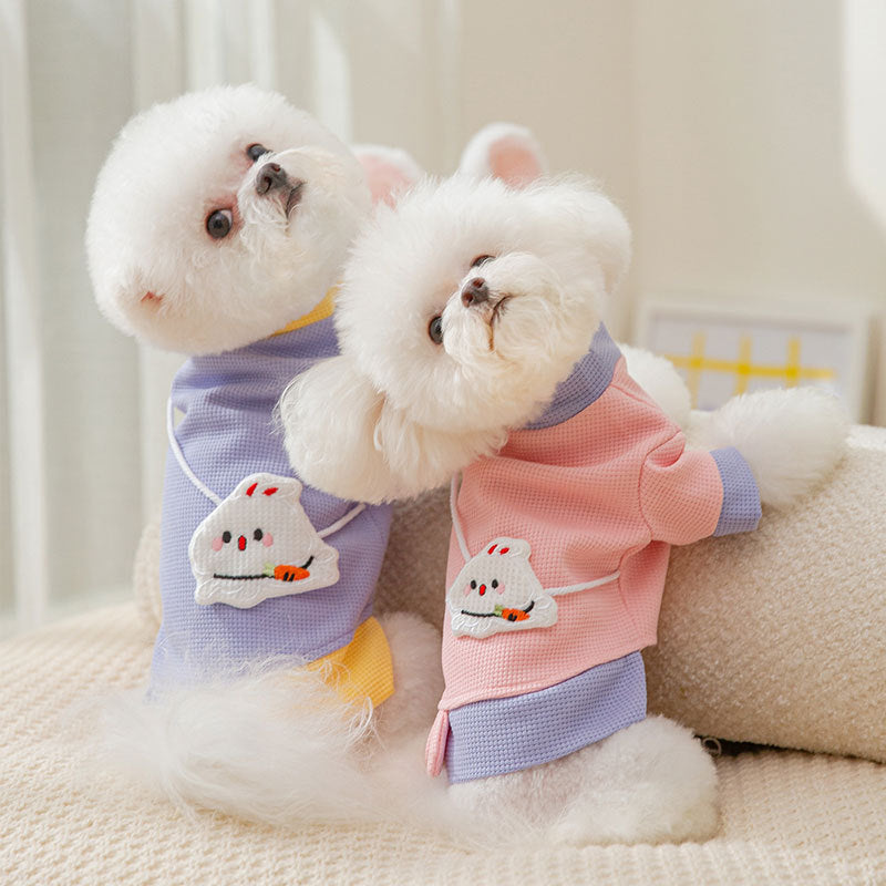 Cartoon Bear Fleece Pullover for Dogs – Pink & Purple
