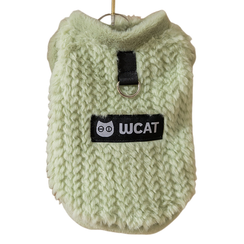 Fuzzy Fleece Pet Vest with Leash Ring | Dogs & Cats | Autumn/Winter