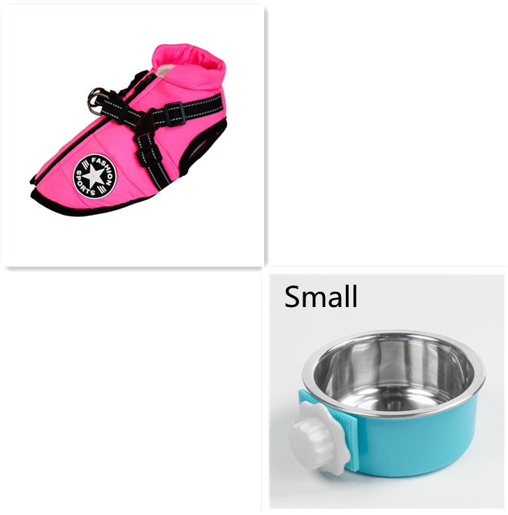 FurlyTails Waterproof Winter Dog Coat with Harness & Water Bowl | 7 Colours | XS–5XL