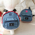 Denim Pet Harness Backpack – Blue & Red | Dogs & Cats