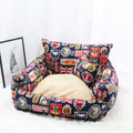 Cosy Canvas Pet Sofa Nest – Autumn & Winter
