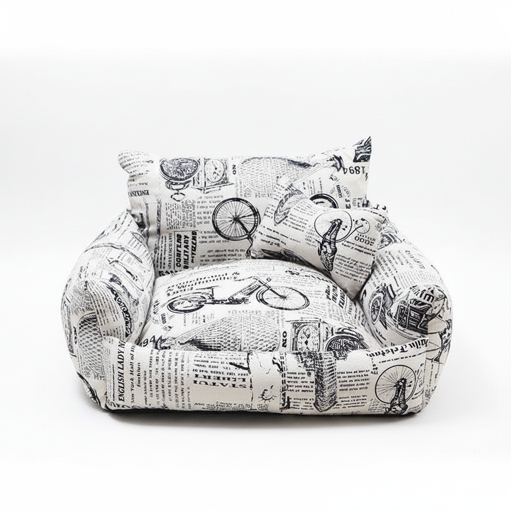 Cosy Canvas Pet Sofa Nest – Autumn & Winter