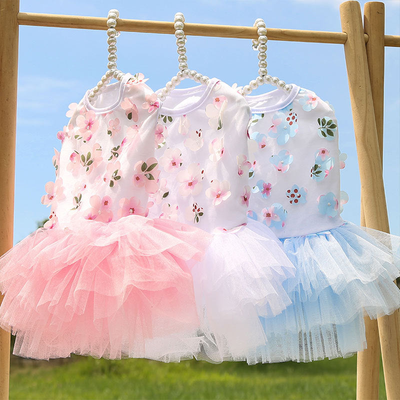 Princess Peach Blossom Pet Dress – Cotton Skirt for Dogs