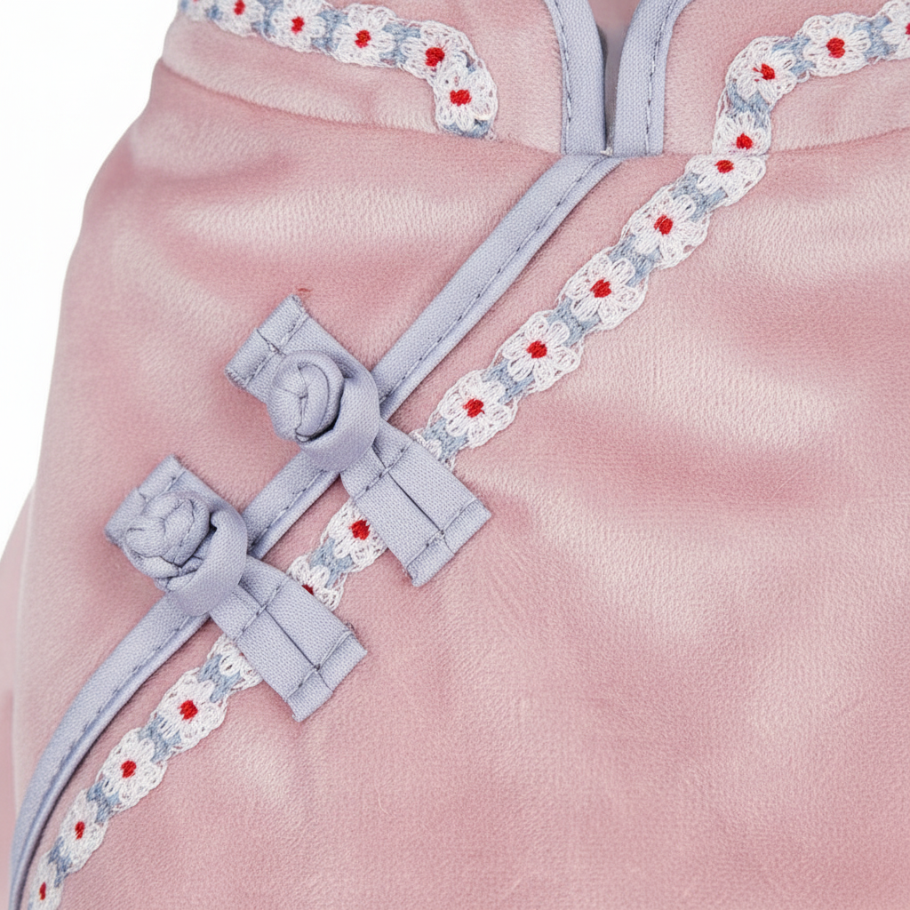 Vintage Bow One-Piece Cat Dress — Elegant Spring Style in Blue, Pink & White