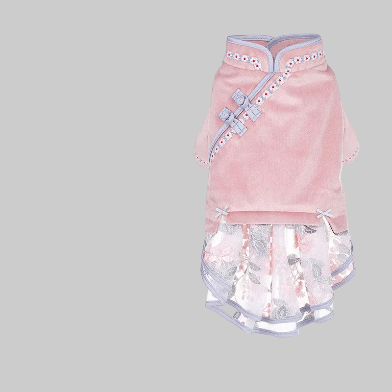 Vintage Bow One-Piece Cat Dress — Elegant Spring Style in Blue, Pink & White