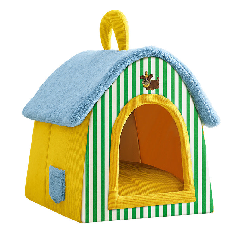Cosy Cottage Pet House — Warm All-Season Bed for Cats & Small Dogs