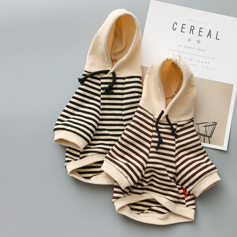 Matching Stripe Hoodie Set | Pet & Owner | Dogs & Cats | Black & Khaki