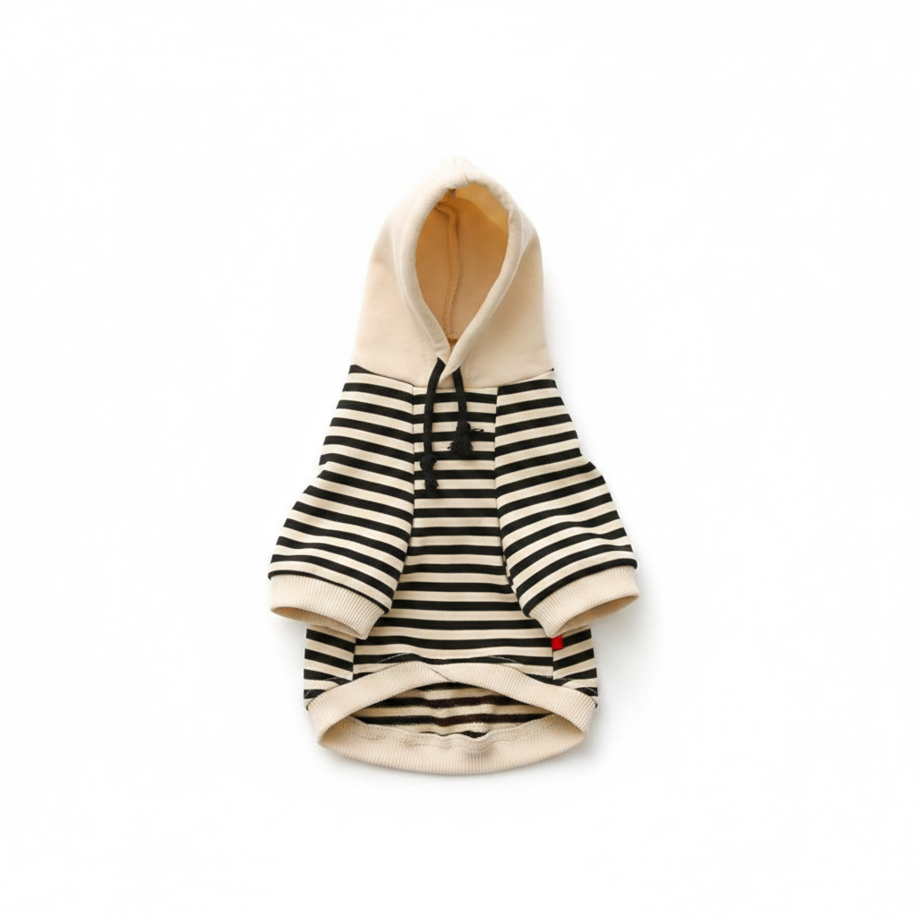 Matching Stripe Hoodie Set | Pet & Owner | Dogs & Cats | Black & Khaki