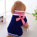 Cosy Wool Knit Dog Sweater — Casual Style in Blue, Pink & Red