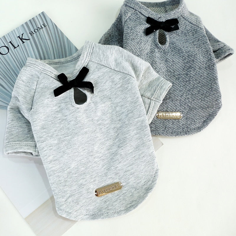 FurlyTails Bow Tie Dog T-Shirt | Cotton Pet Top