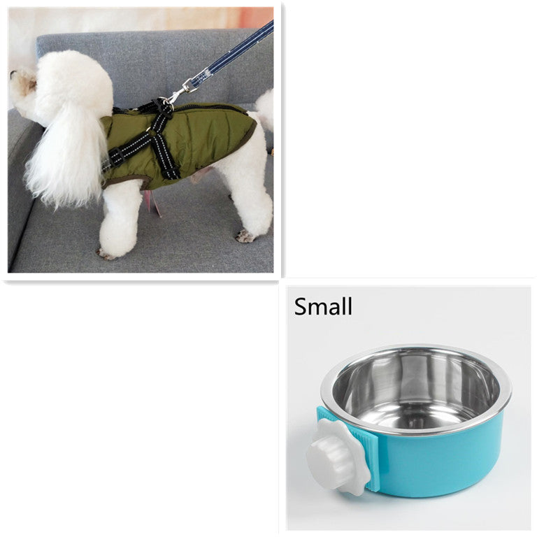 FurlyTails Waterproof Winter Dog Coat with Harness & Water Bowl | 7 Colours | XS–5XL