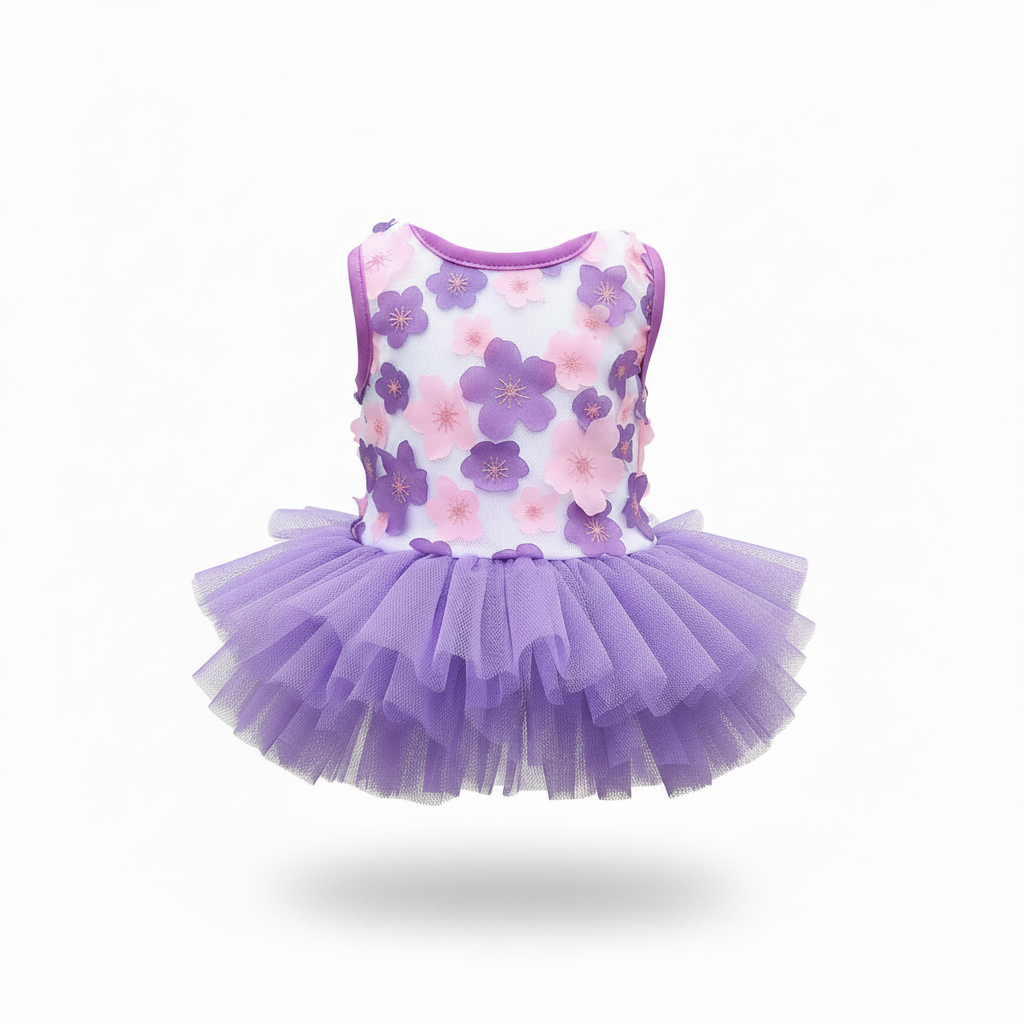 Princess Peach Blossom Pet Dress – Cotton Skirt for Dogs