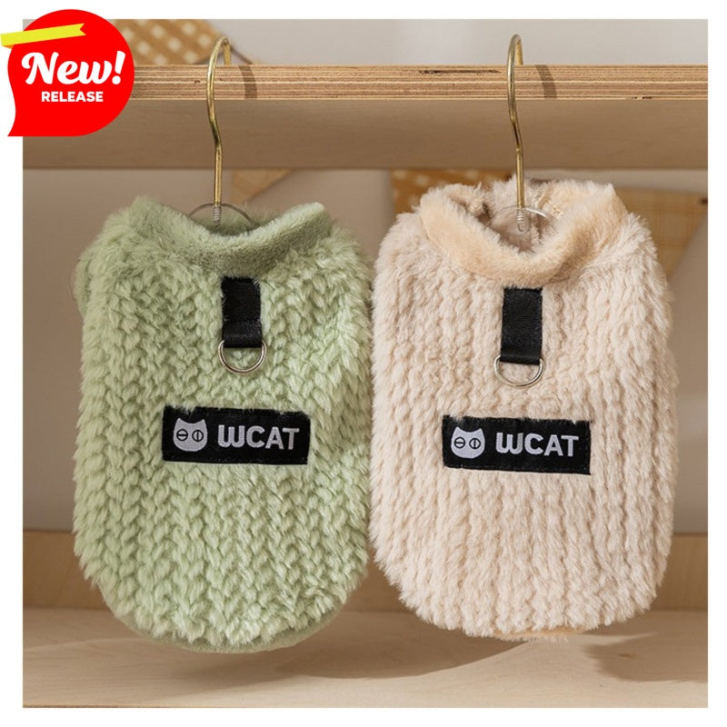 Fuzzy Fleece Pet Vest with Leash Ring | Dogs & Cats | Autumn/Winter