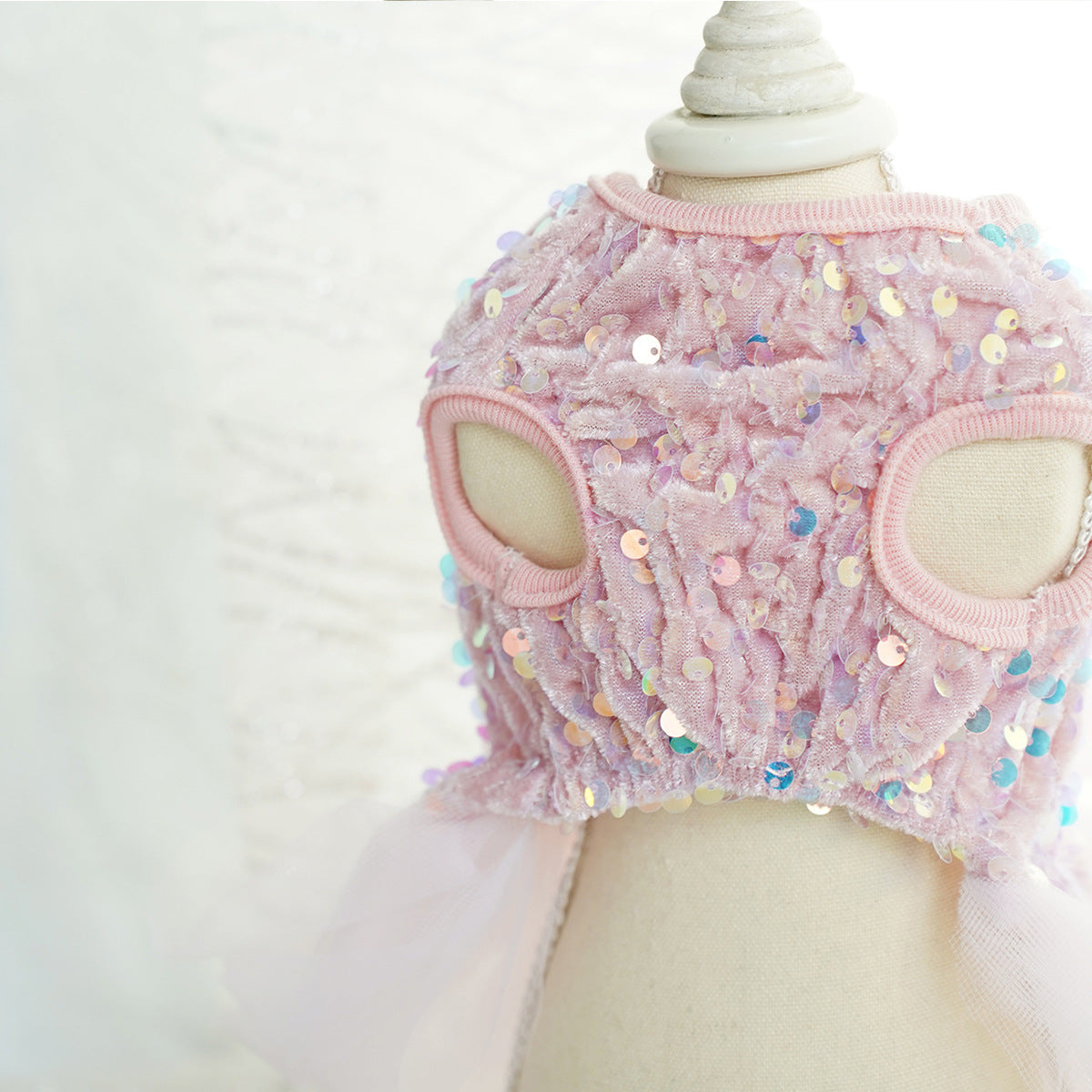 Pink Sequin Princess Wedding Dress | Tulle Skirt | Small Dogs & Cats