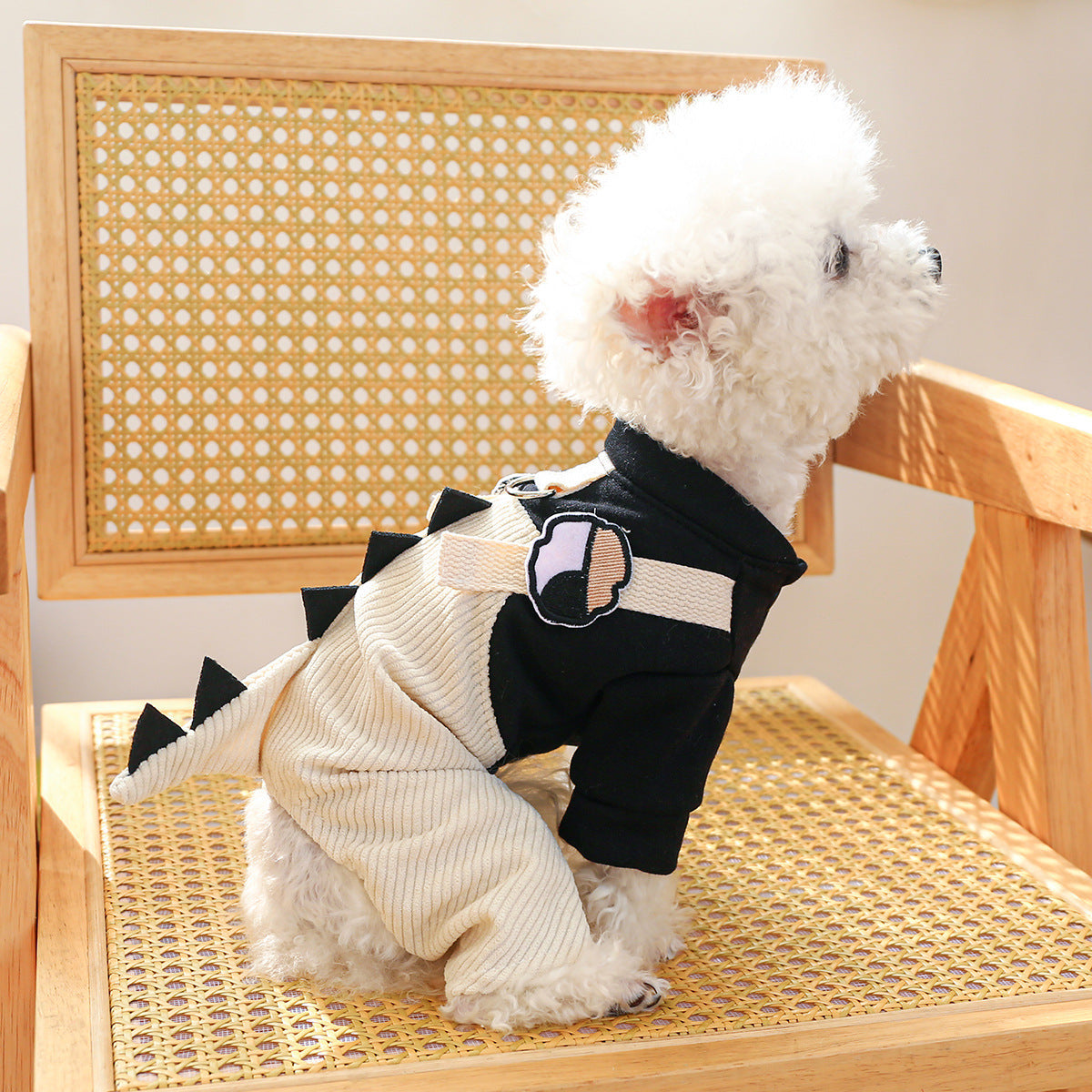 Cartoon Suspender Dungaree Outfit | Dogs & Cats | Khaki | XS–XL