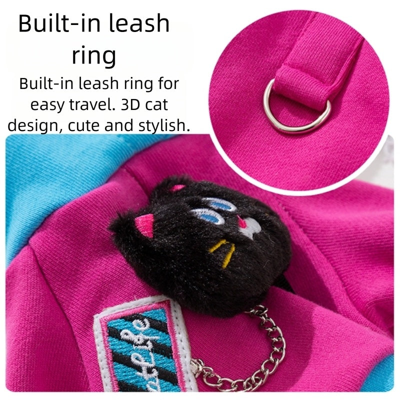 Colour-Block Cartoon Hoodie for Dogs & Cats | Autumn/Winter