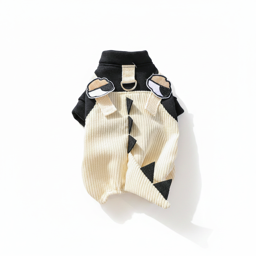 Cartoon Suspender Dungaree Outfit | Dogs & Cats | Khaki | XS–XL