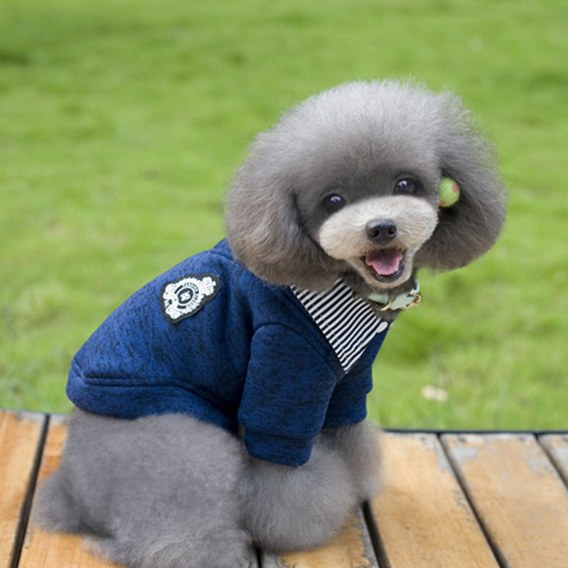 FurlyTails Cosy Wool Dog Hoodie | Blue & Grey | Sizes S–XXL