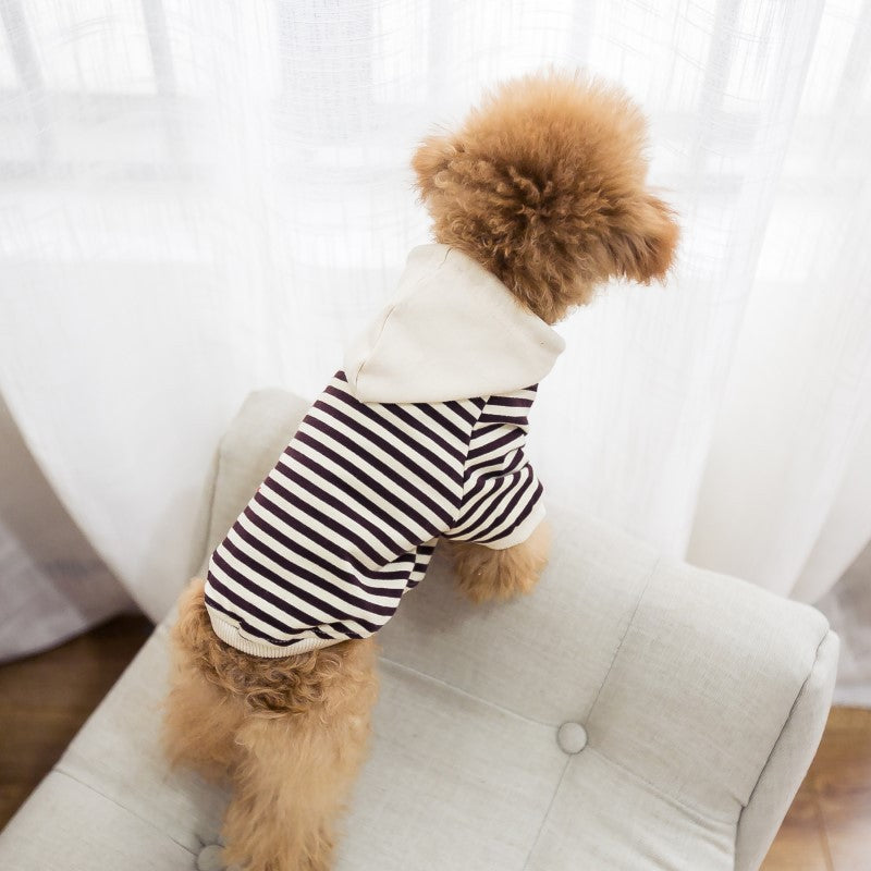 Matching Stripe Hoodie Set | Pet & Owner | Dogs & Cats | Black & Khaki