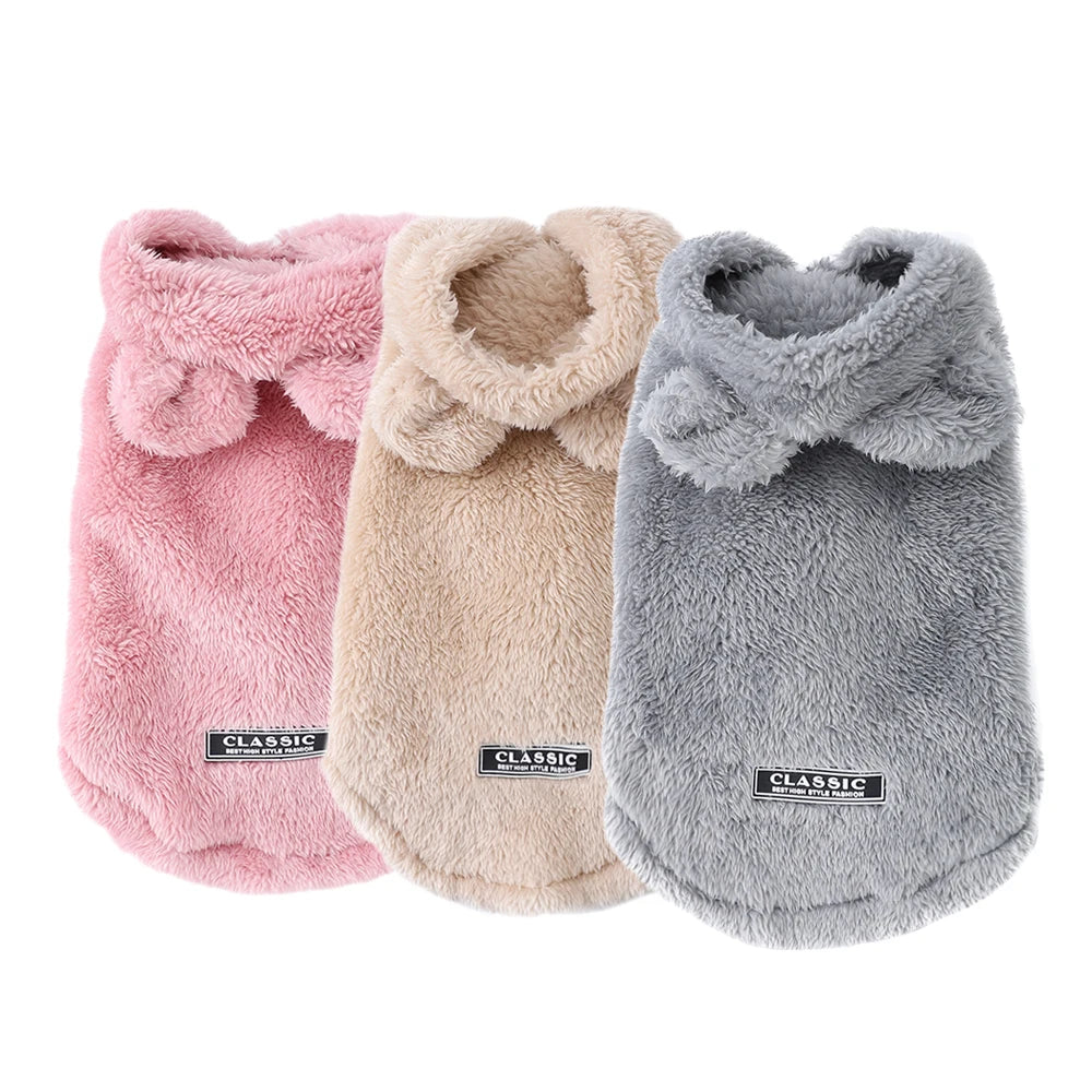 Warm Fleece Hoodie Sweater for Dogs & Cats – 3 Colours | XS–XL