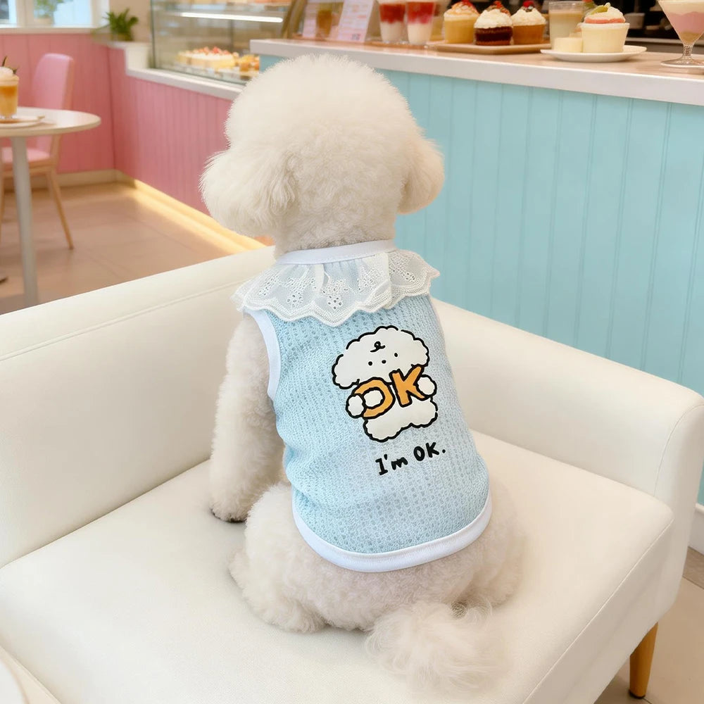 Grid Ruffle Princess Vest for Dogs & Cats – Summer Lightweight