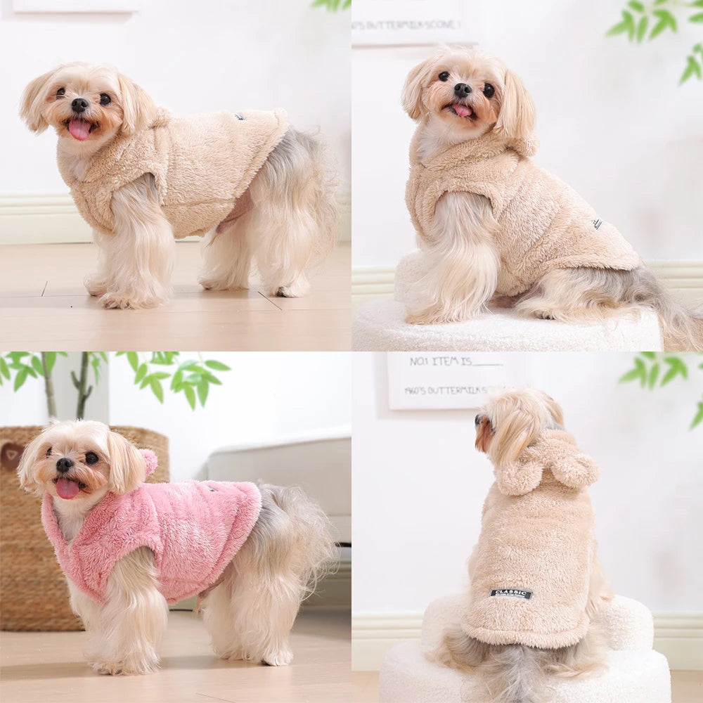 Warm Fleece Hoodie Sweater for Dogs & Cats – 3 Colours | XS–XL