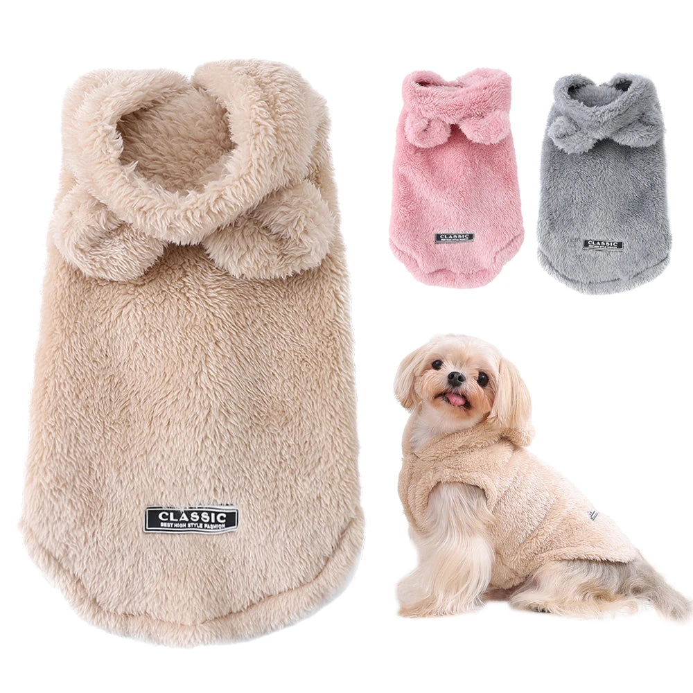 Warm Fleece Hoodie Sweater for Dogs & Cats – 3 Colours | XS–XL