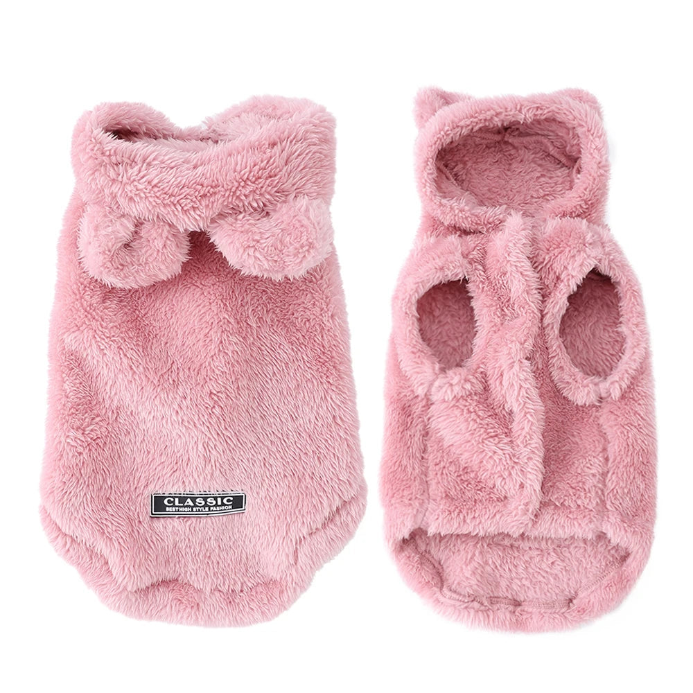 Warm Fleece Hoodie Sweater for Dogs & Cats – 3 Colours | XS–XL