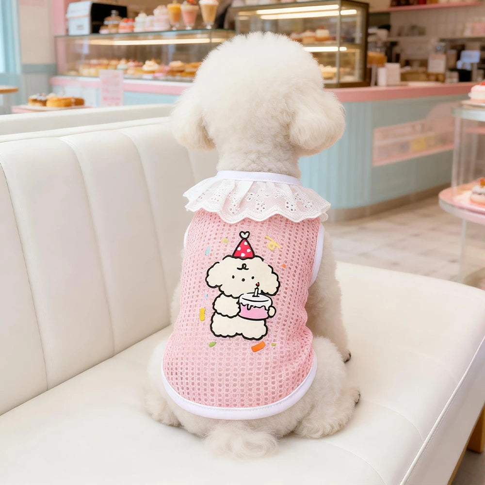 Grid Ruffle Princess Vest for Dogs & Cats – Summer Lightweight