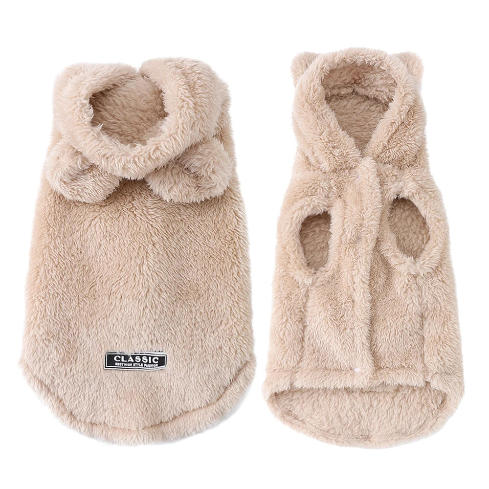Warm Fleece Hoodie Sweater for Dogs & Cats – 3 Colours | XS–XL