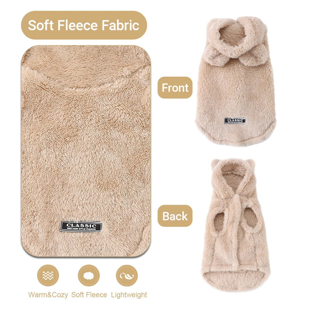 Warm Fleece Hoodie Sweater for Dogs & Cats – 3 Colours | XS–XL