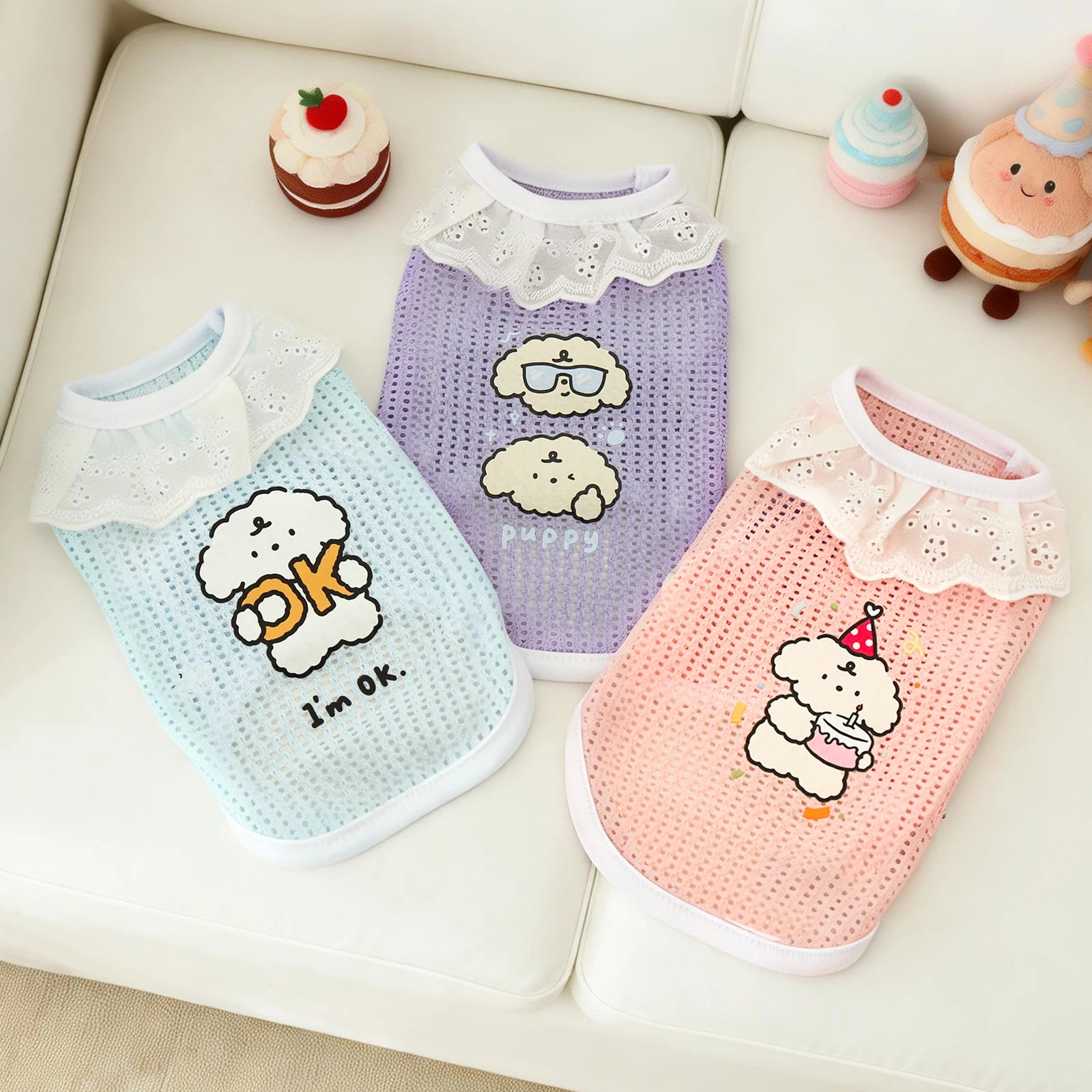 Grid Ruffle Princess Vest for Dogs & Cats – Summer Lightweight
