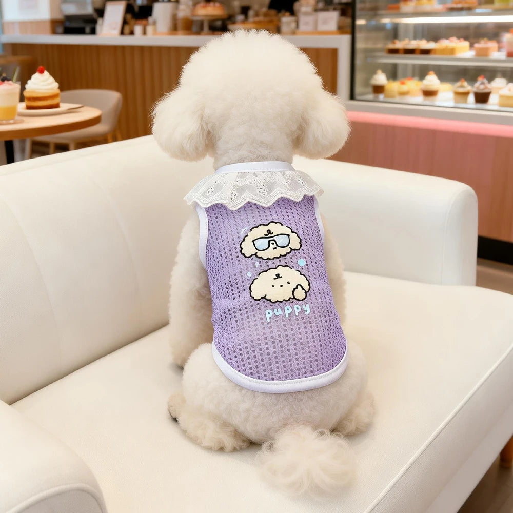 Grid Ruffle Princess Vest for Dogs & Cats – Summer Lightweight