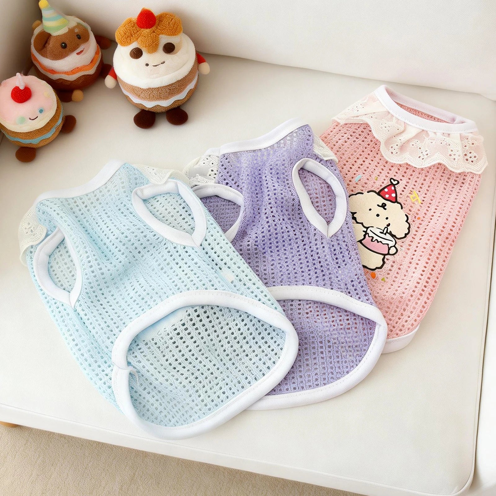 Grid Ruffle Princess Vest for Dogs & Cats – Summer Lightweight