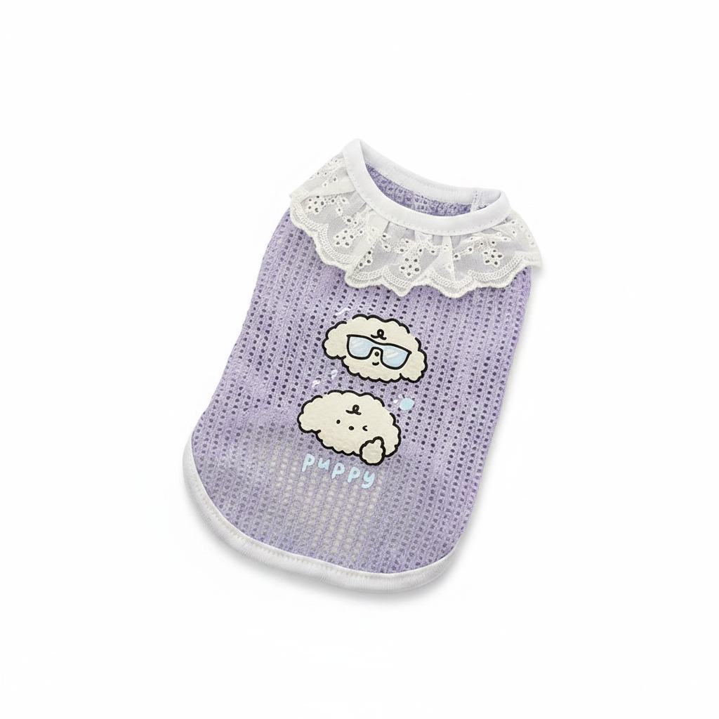 Grid Ruffle Princess Vest for Dogs & Cats – Summer Lightweight