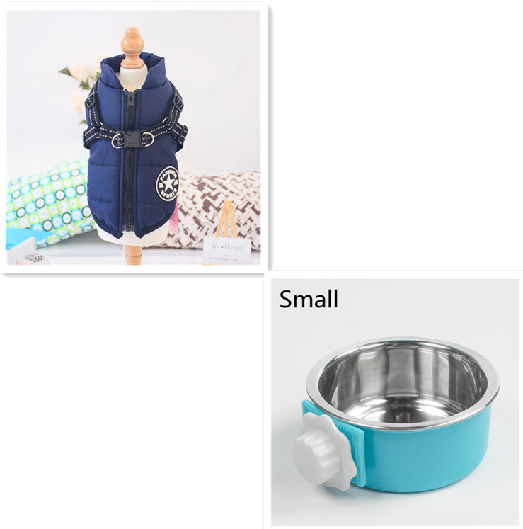 FurlyTails Waterproof Winter Dog Coat with Harness & Water Bowl | 7 Colours | XS–5XL