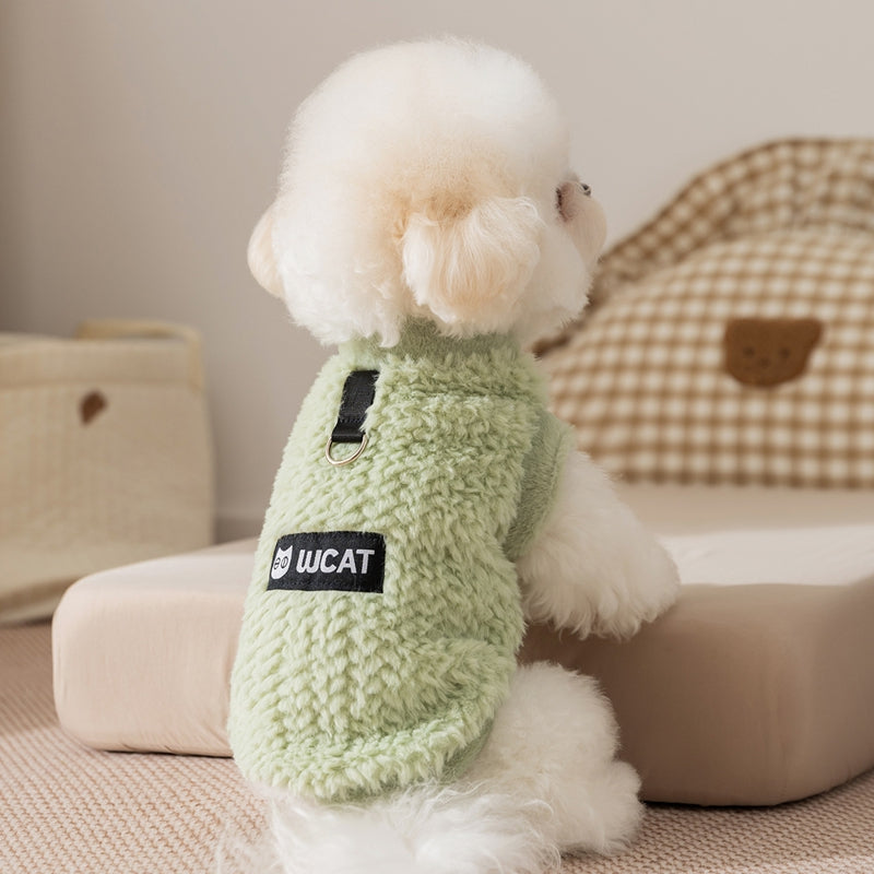 Fuzzy Fleece Pet Vest with Leash Ring | Dogs & Cats | Autumn/Winter
