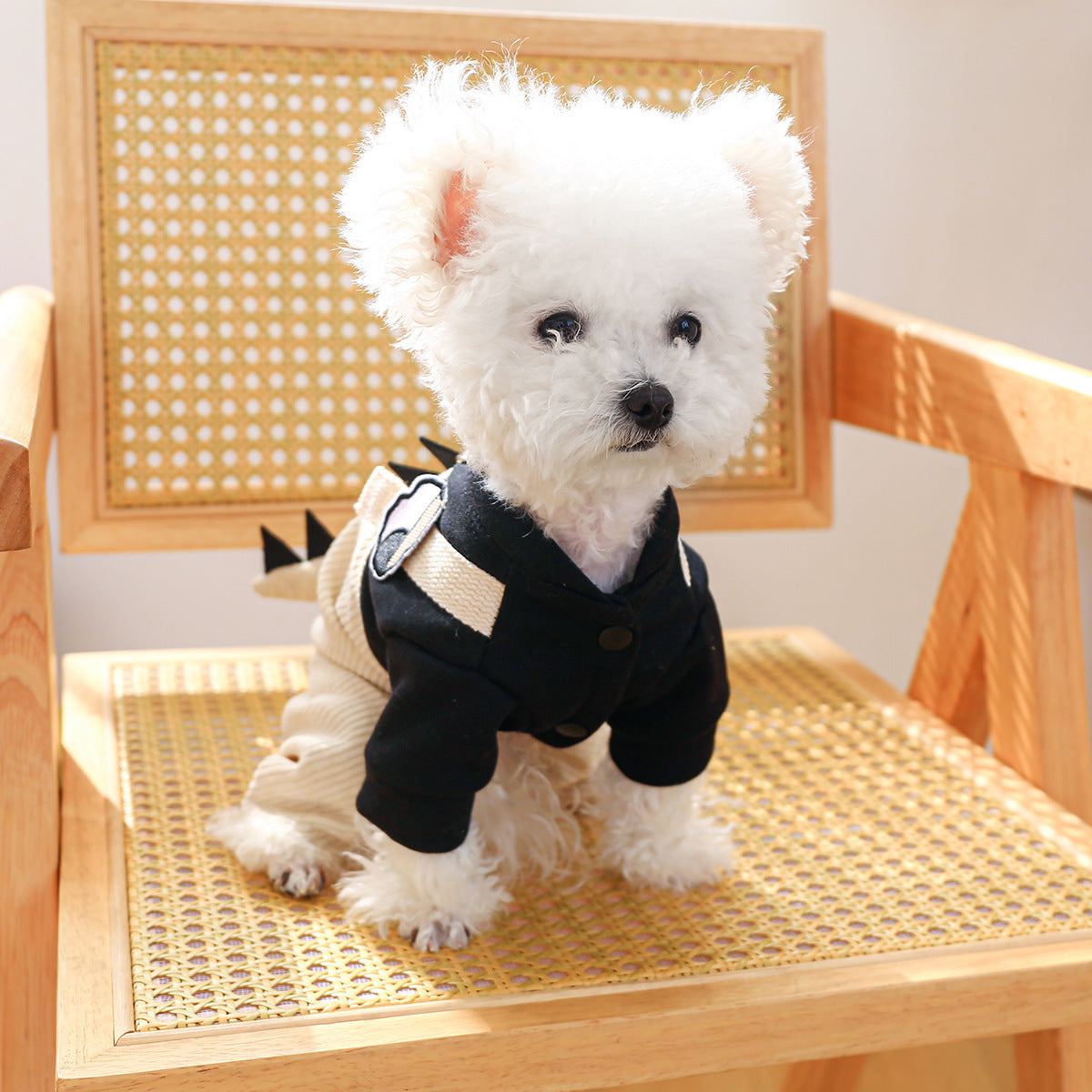 Cartoon Suspender Dungaree Outfit | Dogs & Cats | Khaki | XS–XL