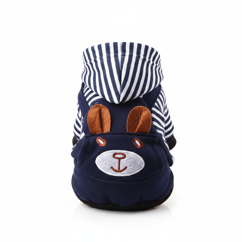 Blue British-Style Pet Outfit - Correct Orientation on White Background