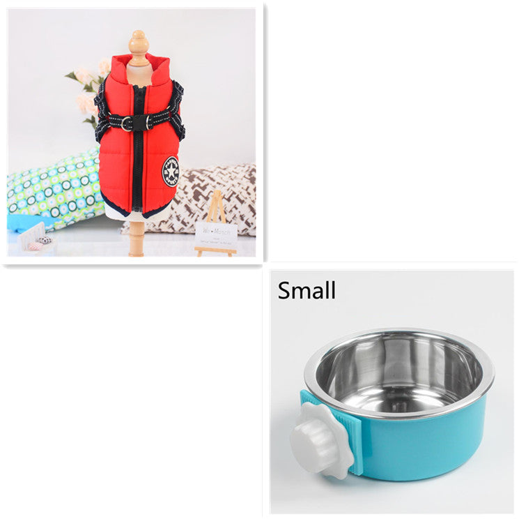 FurlyTails Waterproof Winter Dog Coat with Harness & Water Bowl | 7 Colours | XS–5XL