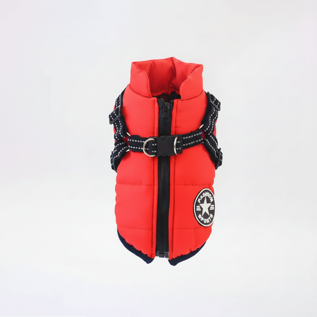 FurlyTails Waterproof Winter Dog Coat with Harness & Water Bowl | 7 Colours | XS–5XL