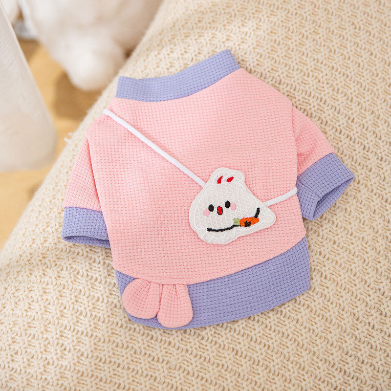 Cartoon Bear Fleece Pullover for Dogs – Pink & Purple