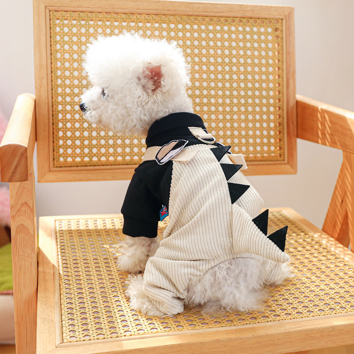 Cartoon Suspender Dungaree Outfit | Dogs & Cats | Khaki | XS–XL