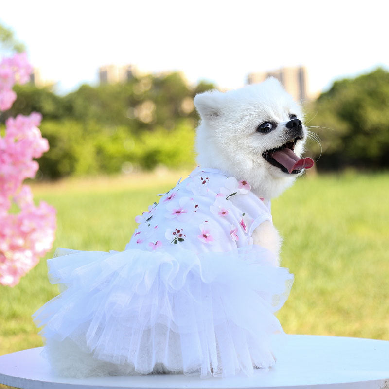 Princess Peach Blossom Pet Dress – Cotton Skirt for Dogs