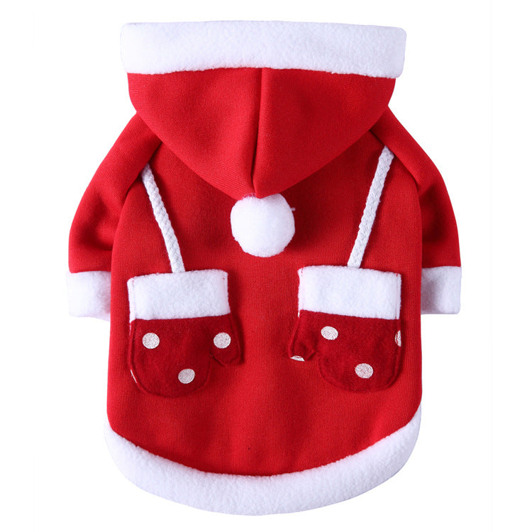 Festive Elk Reindeer Pet Outfit — Cosy Coral Fleece for Dogs & Cats