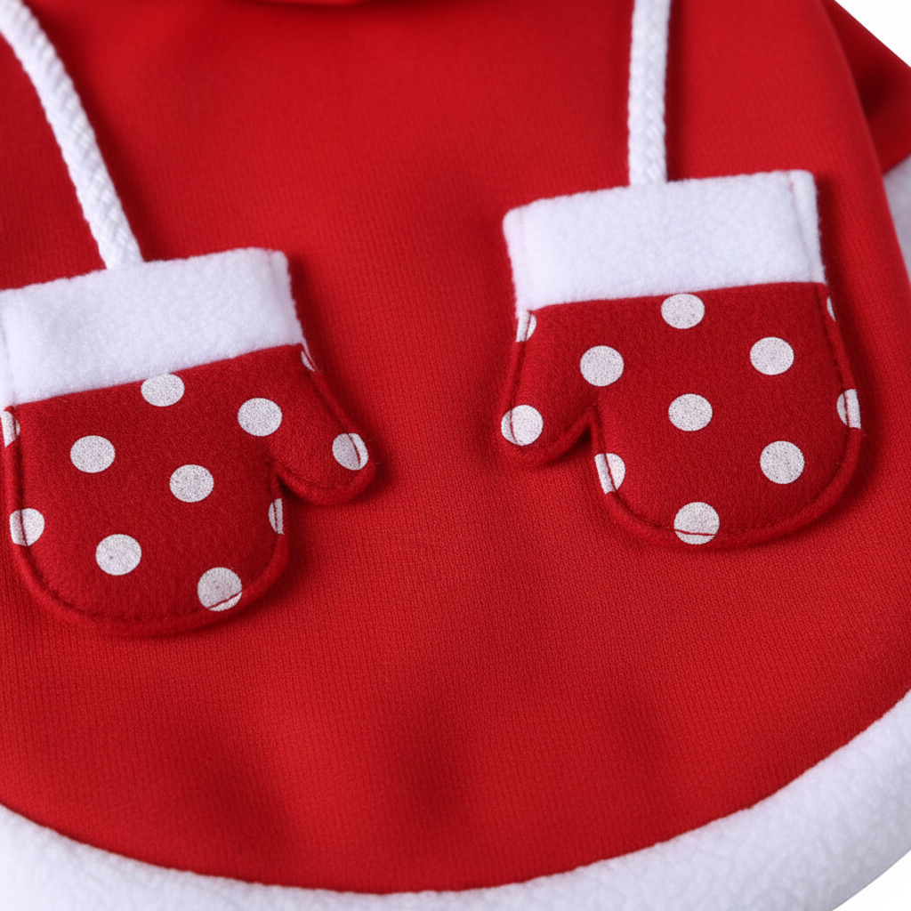 Festive Elk Reindeer Pet Outfit — Cosy Coral Fleece for Dogs & Cats