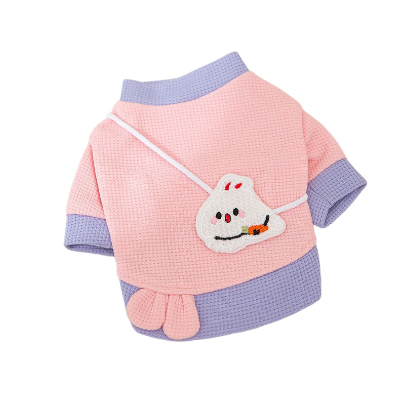 Cartoon Bear Fleece Pullover for Dogs – Pink & Purple